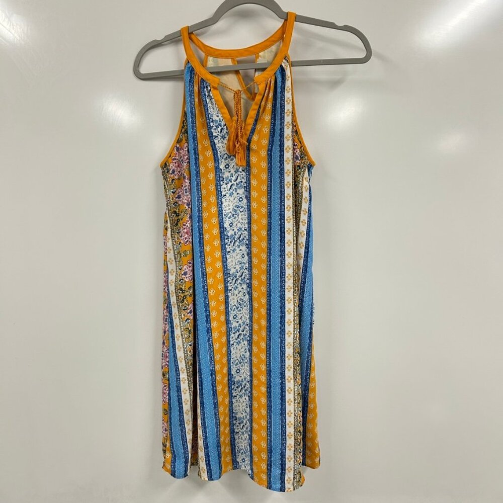 Olive & Oak Petite Medium Boho Tassel Swing Dress Cottagecore Beach Festival